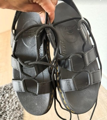 Dr. Martens Voss II Fluffy Doc Sandalen, Größe 38, Leder Schwarz