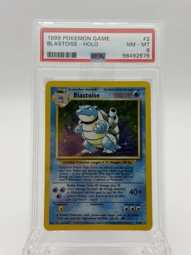 1999 Pokémon Base Set Blastoise Holo #2/102 – PSA 8 (NM-MT)