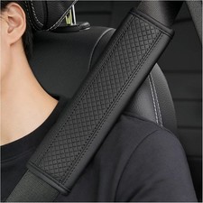 Breathable Leather Car Seat Belt Cover And Shoulder Pad For Neck Color Black Breathable Leather Car Seat Belt Cover And Shoulder Pad For Neck Color Black