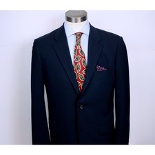 Theory Men's Navy Blue Two Button Blazer Notch Lapel Single Vent Suit Jacket