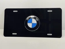 Glossy Black BMW Style License Plate Raised Emblem…6" x 12" Vanity/Car Decor