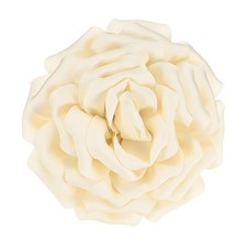Dainty Satin Fabric Large Rose Flower Brooches Pin for Women 16cm, Beige 