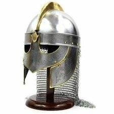 Medeival viking helmet with chainmail  Big Sale Offer Independence Day 