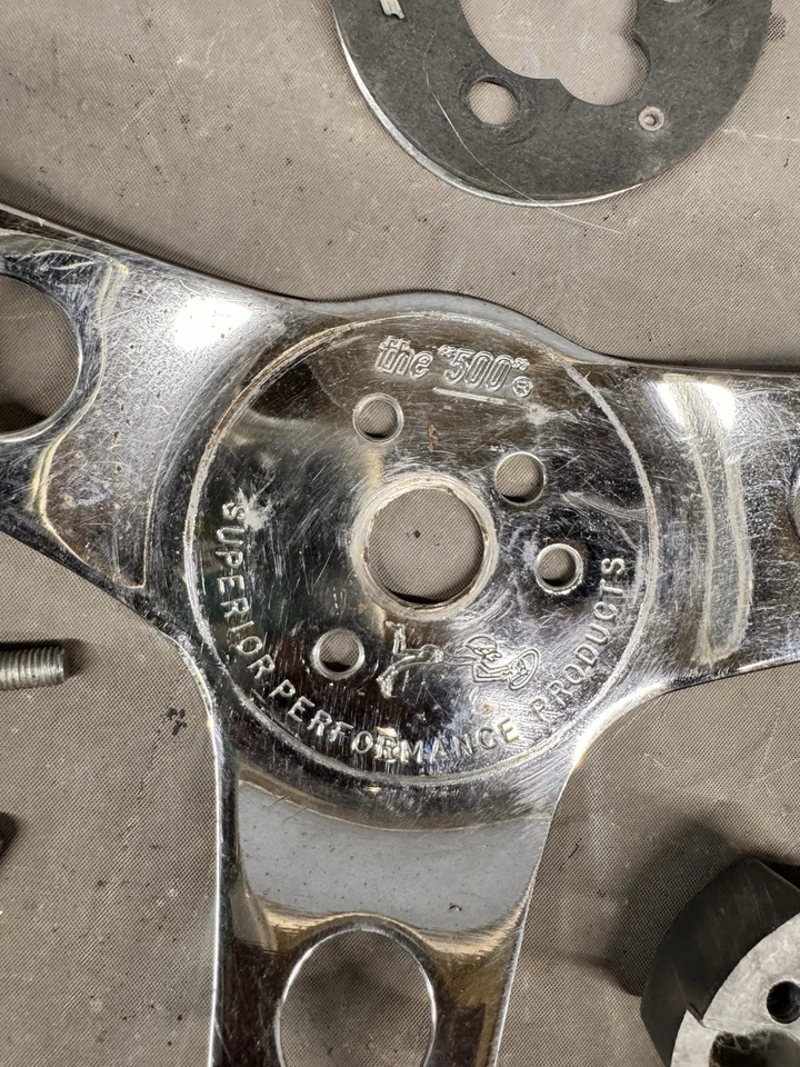 Volante de colección Superior 500 3 radios Rat Hot Rod Ford Chevy Dodge 14" 442 Foto 2 de 4