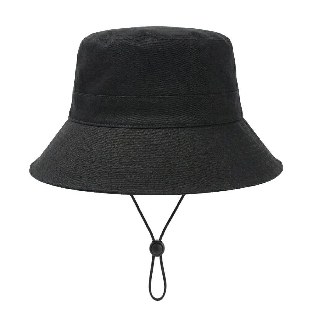 Reversible Cotton Bucket Hat With Removable Chin Strap Black/Stone One Size