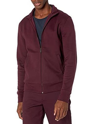 AE1897988 Amazon Men's Sweatshirt, Mock Neck, Fleece Zip Up, Burgundy, M