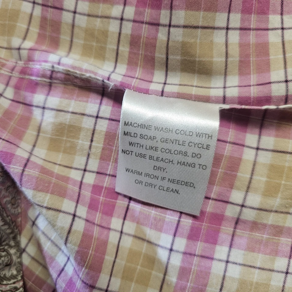 Camisa Tallia Para Hombres Grande 16.5 Cachemira Puño Abatible Abotonada Informal Vestido a Cuadros Foto 3 de 4