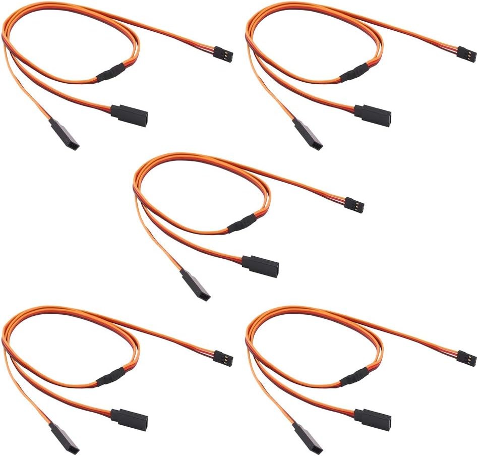 24in Servo Y Extension Cord 22AWG 3-Pin 600mm 5 Pack RC Car Helicopter