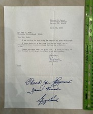 Autographed Letter Guy Bush Chicago Cubs Base...