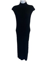 Women's Black And Now This Mock Neck Stretch Dress. M. 80% Rayon/ 20% Polyester