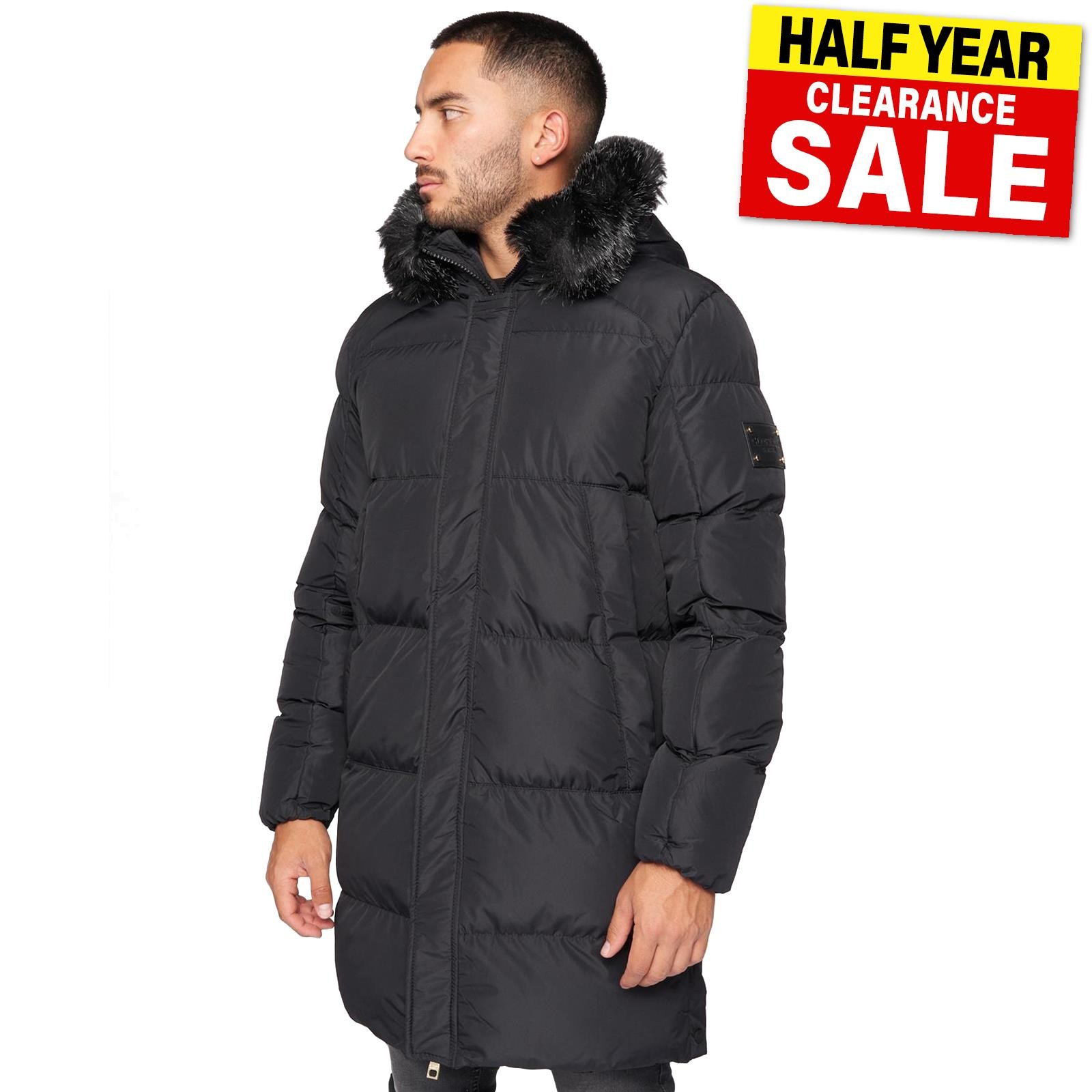 Glorious Gangsta Omarez 2.0 Casual Comfort Stylish Long Puffer Jacket Mens Black