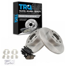 TRQ Rear Ceramic Solid Brake Pad & Rotor Set for 2012-2019 Fiat 500