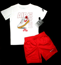 BOY'S NIKE SHORTS  T-SHIRT  SIZE 4-5 AIR FORCE 1 NEW WITH TAGS 