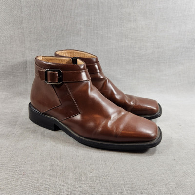 Giovanni Buckle Mens Sz 8.5 D Brown Leather Chukka Buckle  display picture 2