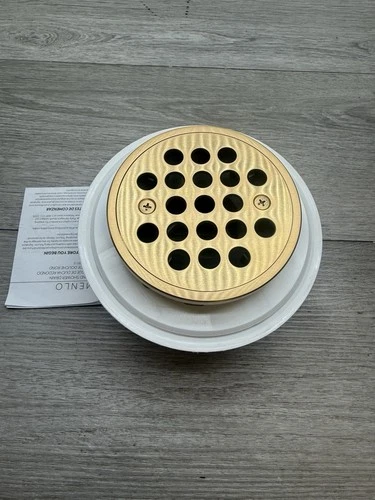 Signature Hardware SH439112BG Menlo Round Shower Drain w/ Flange, Brushed Gold - Picture 2 of 3