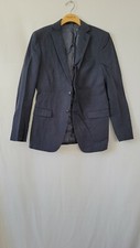 John Varvatos USA Mens Blue Solid Front Two Button Blazer Jacket Size 38R