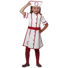 KINDER KRANKENSCHWESTER KOSTÜM Karneval Fasching Ärztin Doktor Mädchen Kleid