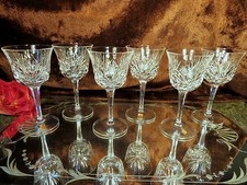 6 FAB 5 oz Nachtmann Bleikristal Crystal Wine Glasses CUT DESIGN/PANELS GERMANY 