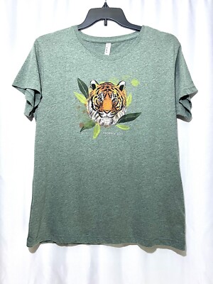 Live And Tell Women s Short Sleeve Tiger Graphic Print T-Shirt, Phoenix Zoo, XL