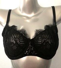 Victoria's Secret Dream Angels Sequin & Lace Black Uplift Unlined Bra 34D