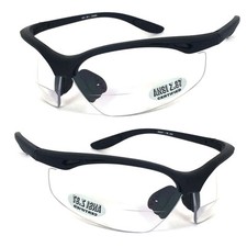 Safety Bifocal Reading Glasse Shatterproof ANSI Z87.1 Semi Rimless Matte Black