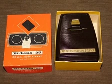 VINTAGE CAMERA SAWYER'S  BI-LENS 35 MM SLIDE VIEWER With BUILT IN LIGHT in BOX