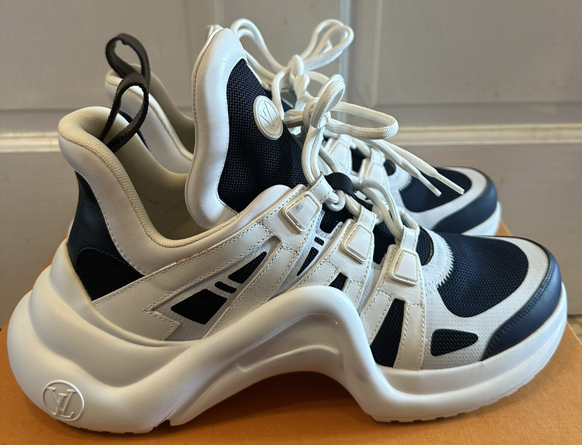 AUTHENTIC Louis Vuitton ARCHLIGHT SNEAKER Blue while LV Sz 40.5 | eBay
