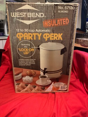 West Bend Party Perk 12 to 30 Cup Automatic Coffee Pot Maker - Stripe | eBay
