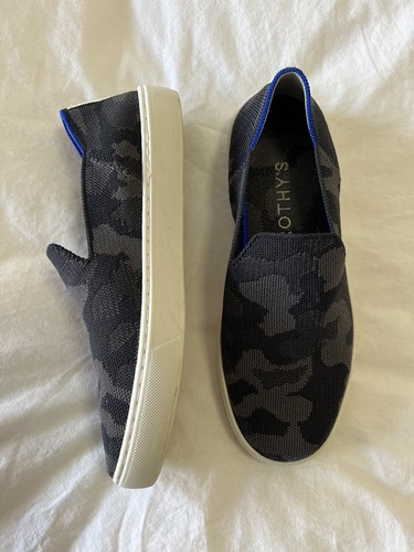 ROTHYS Slip On Sneaker Loafers Womens Size 8.5 Black & Gray Camo The Original - Picture 2 of 12