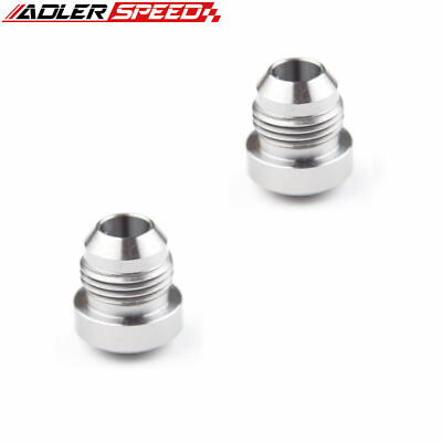 US SHIP 2PCS -8AN AN8 AN-8 Male Weld On Fitting Bung Mild Steel Adapter Silver