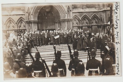 1910 YORK RP PPC PROKLAMATION VON KING GEORGE V OUTSIDE YORK MINSTER MENGE UNBENUTZT