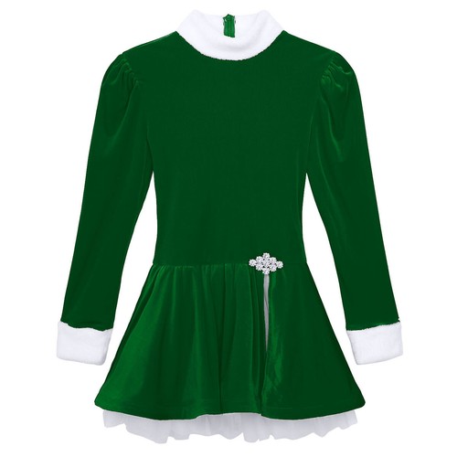 Women's Christmas Dress Santa Claus with Hats Costume Leotard Dresses Dancewear - Picture 7 of 33