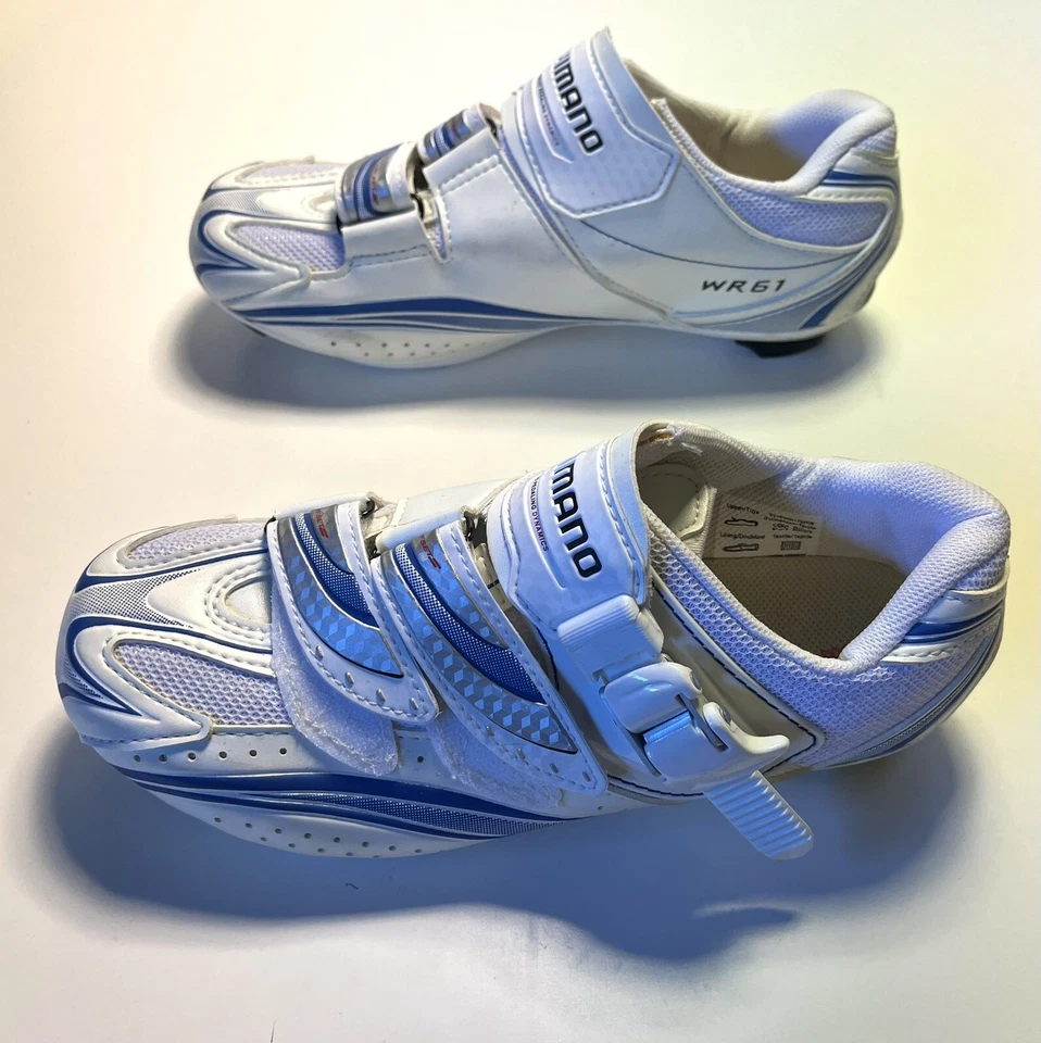 Shimano Mujer 37 EE. UU. 5.5 SH-WR61 Blanco Carretera Ciclismo Spin Class Zapatos En muy buen estado-como nuevos Foto 4 de 4