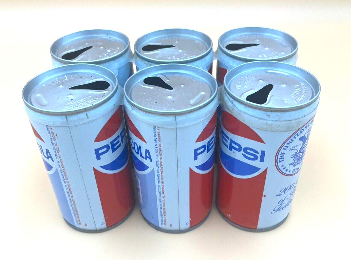 PEPSI ビッグ缶 非売品 Pepsi-Cola July 4th 1976 ~ Bicentennial 200 yrs. Six Cans ~ Pop