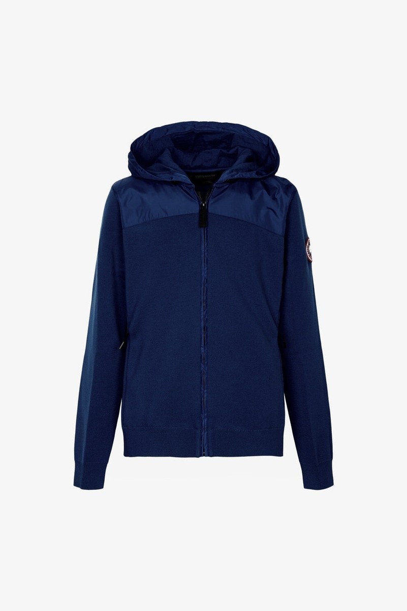 NWT Authentic Canada Goose Women's Wool Knit Navy Windbridge Hoodie Black  Label | eBay