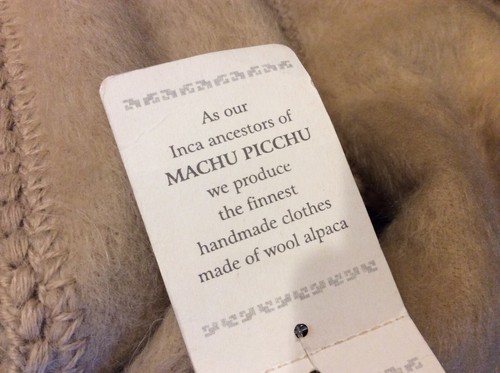 Capchatex Alpaca/wool Poncho with scarf Beige/tan Made In Peru Sz- C43-- XL - Picture 13 of 18