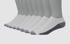 Hanes Men's Pack White Low Cut X-Temp Cooling 8-Pair Ankle Socks Shoe 6-12