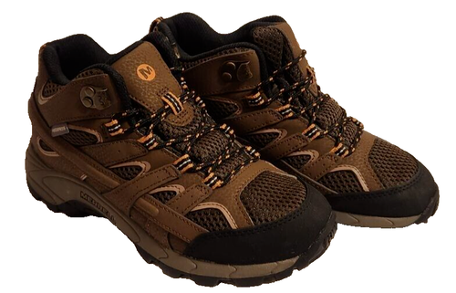 Merrell Kid's Moab 2 Mid Waterproof Boot, Size: 3.5, Earth - Picture 5 of 10