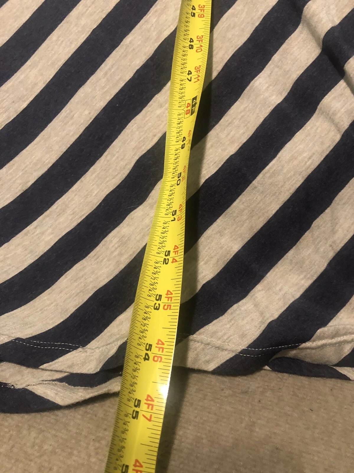 OFF WHITE Maxi abito lungo in jersey Matty M donna taglia XS a righe blu e bianco scollo a V