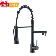 Matte Black Kitchen Sink Faucet with Pull Down Sprayer 1 Handle Mixer Taps