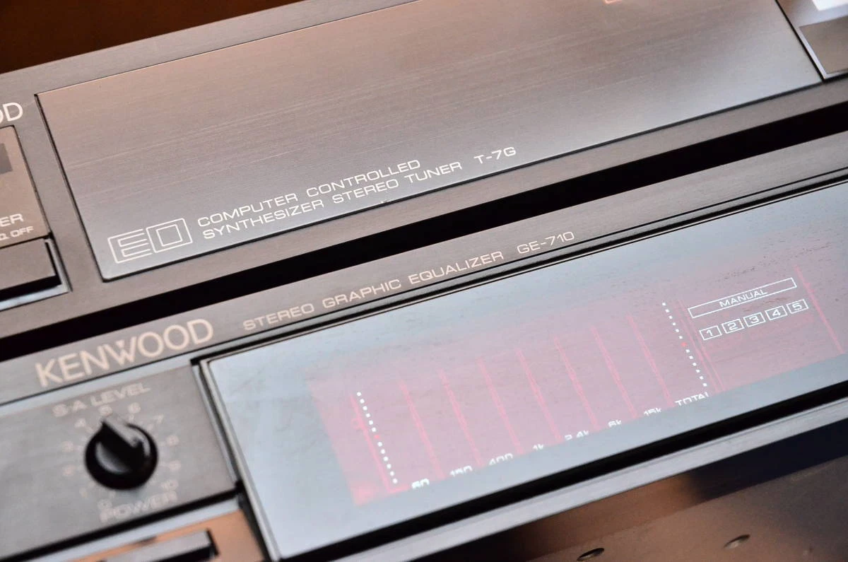 KENWOOD GE-710 Graphic Equalizer FM/AM & Tuner T-7G Black 2Set