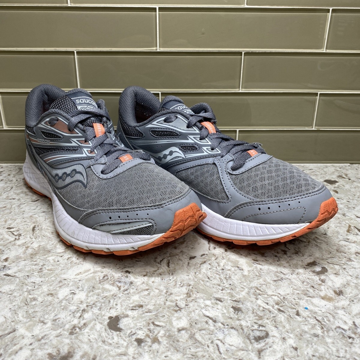 Saucony Womens Cohesion 13 S10559-5 Gray Pink Athletic  display picture 3