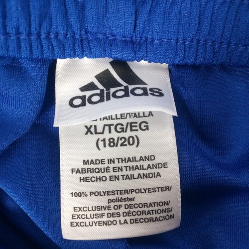 Pantalones Cortos de Baloncesto Atléticos Gimnasio Adidas Niños Azul con Rayas Blancas XL 28-30 pulgadas W - Imagen 3 de 4