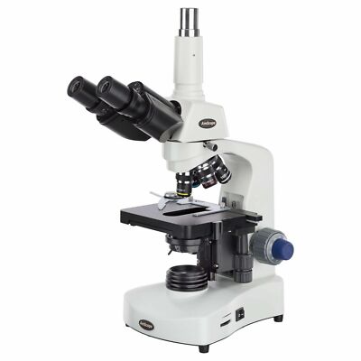 AmScope 40X-2000X 3W LED Siedentopf Trinokular Verbindung Mikroskop 3D Y Stage