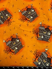 Tina SCRAP 9"x21" Happy Haunting House Creepy Halloween Spooky Fabric Cotton