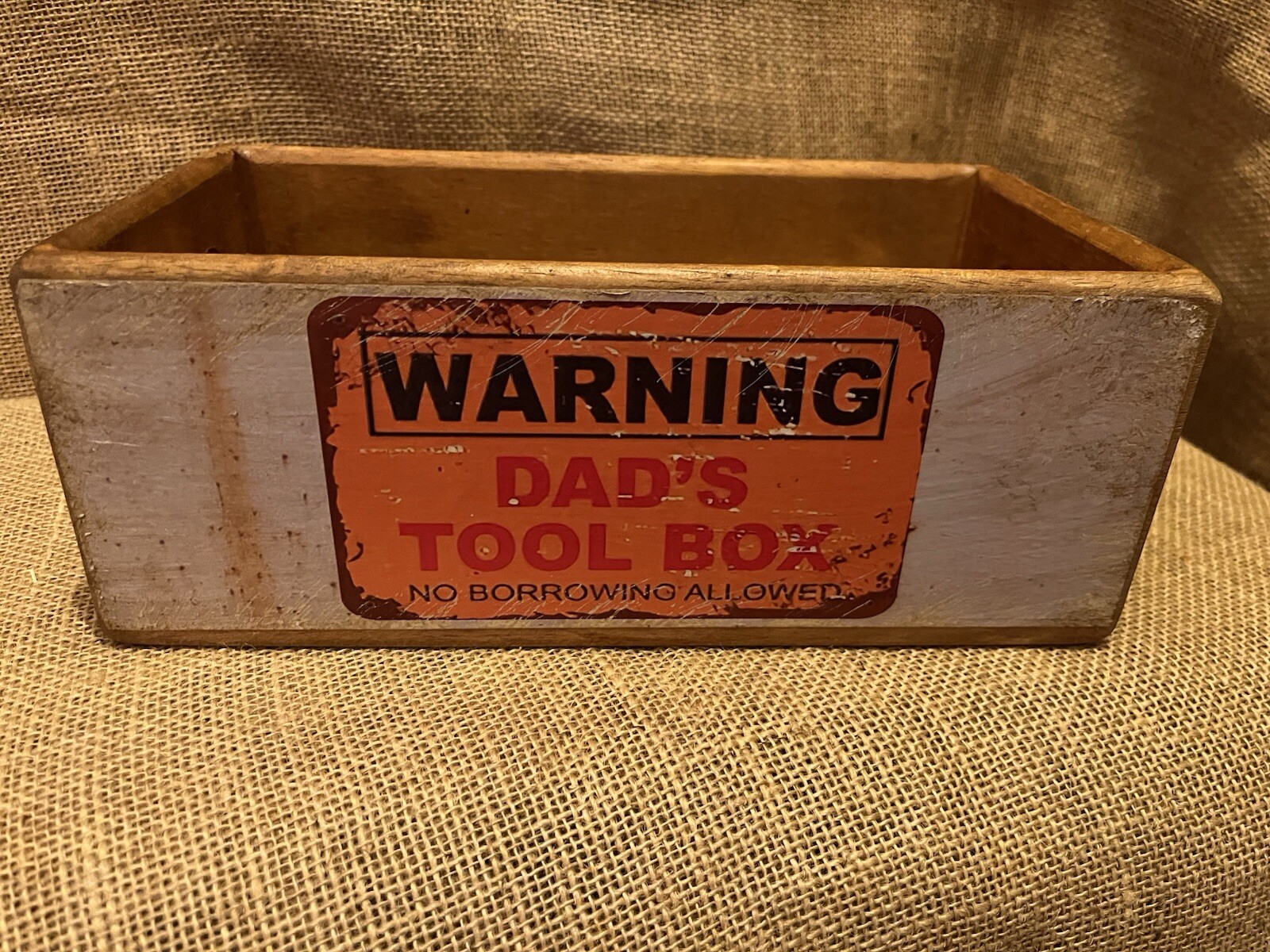 DAD’s TOOL BOX STORAGE CRATE MADE FROM RECLAIMED TIMBER 28x15x11cm