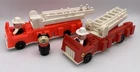 Fisher Price Vintage Little People FIRE TRUCK ENGINE LOT Firemen Lucky Dog