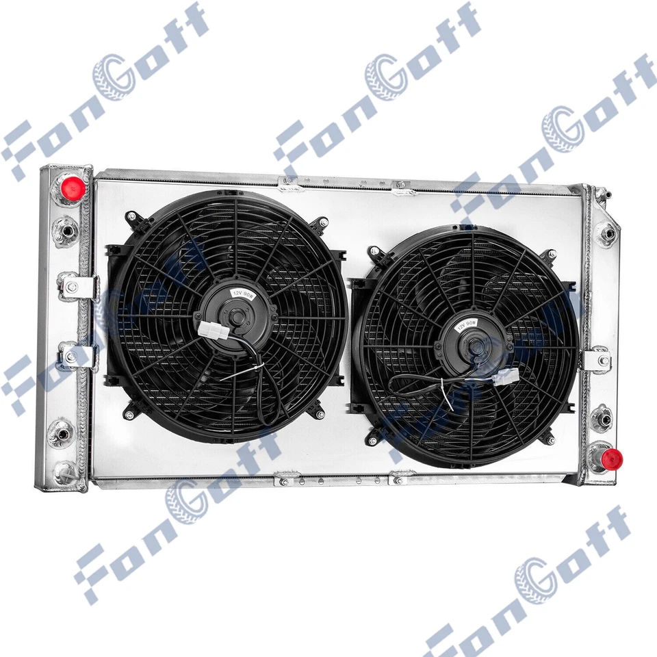 3 Row Radiator Shroud Fan For 94-96 Chevy Caprice Impala Cadillac Fleetwood 5.7L - Изображение 2 из 4