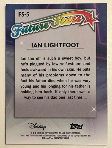TOPPS DISNEY CROMO: IAN LIGHTFOOT FUTURE STARS FS-5 2024 TOM HOLLAND EN ADELANTE - Imagen 3 de 3