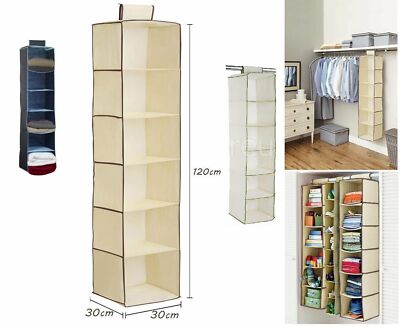 6 POCKET ORGANISER HANGING CLOTHES SWEATER STORAGE SHELF RACK HOLDER SHOES  UNIT | eBay.de